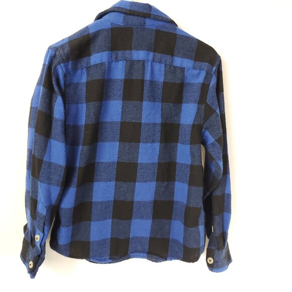 Design in Italy Luxury Boys Blue/Black Plaid Long Slv Button Up Sz 4-5T - Picture 10 of 11